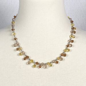 Latasia Faceted Beaded Necklace Dainty Boho Lightweight Feminine Faux Crystal